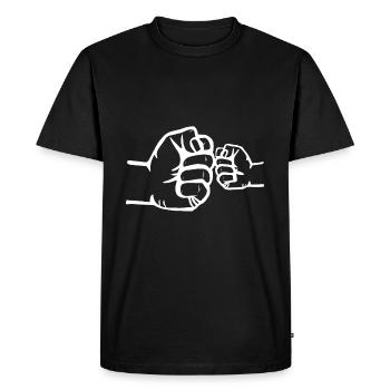 Fête des pères papa fille enfant j’aime papa papa papa - T-shirt Premium bio Homme - noir - Devant - Nico (187cm)