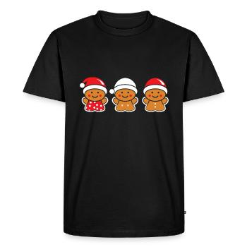 Bonhomme pain d'épice - T-shirt Premium bio Homme - noir - Devant - Nico (187cm)