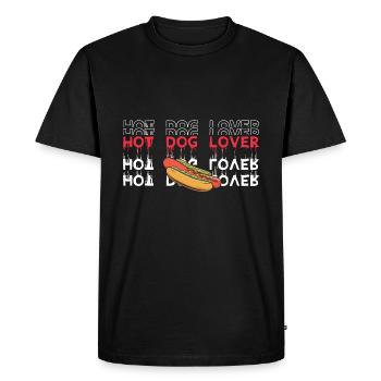 Hot Dog Lover Sausage Fast Food Hot dog food - Men's Premium Organic T-Shirt - black - Front - Nico (187cm)