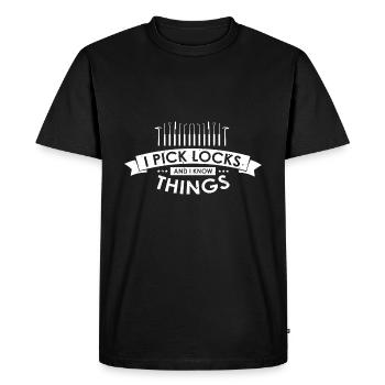 Conceptions de service de déverrouillage Lockpicking Lock Picking - T-shirt Premium bio Homme - noir - Devant - Nico (187cm)