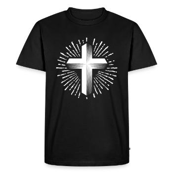 Croix chrétienne - T-shirt Premium bio Homme - noir - Devant - Nico (187cm)