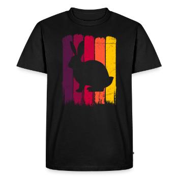 Silhouette de lapin, animal cadeau de lapin coloré - T-shirt Premium bio Homme - noir - Devant - Nico (187cm)