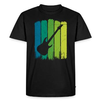Silhouette de guitare électrique, guitariste rock metal - T-shirt Premium bio Homme - noir - Devant - Nico (187cm)