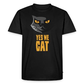 Oui nous chatons, chats chats domestiques oui nous pouvons - T-shirt Premium bio Homme - noir - Devant - Nico (187cm)
