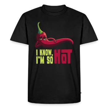 Je suis si chaud, piment cadeau épicé - T-shirt Premium bio Homme - noir - Devant - Nico (187cm)