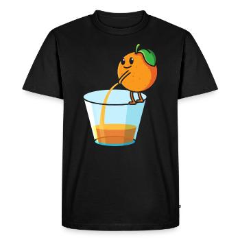 Pipi orange, fruit jus d'orange fruit - T-shirt Premium bio Homme - noir - Devant - Nico (187cm)