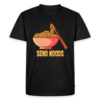 Send Noods, nudes noodles funny funny pasta - Men's Premium Organic T-Shirt - black - Front - Nico (187cm)
