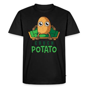 Couch Potato, gift lazy potato chill - Men's Premium Organic T-Shirt - black - Front - Nico (187cm)
