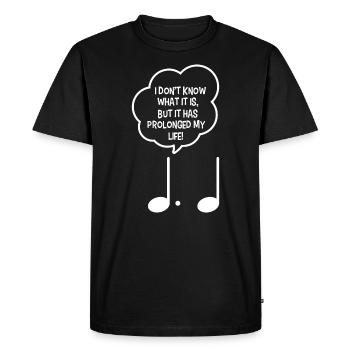 Dotted note, classical music musician joke - Men's Premium Organic T-Shirt - black - Front - Nico (187cm)