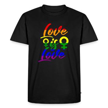 Amour lesbien - T-shirt Premium bio Homme - noir - Devant - Nico (187cm)