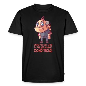 Bad market conditions - Men's Premium Organic T-Shirt - black - Front - Nico (187cm)