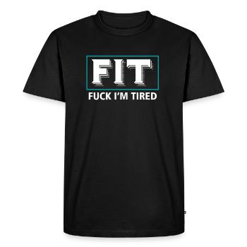Fatigué - T-shirt Premium bio Homme - noir - Devant - Nico (187cm)