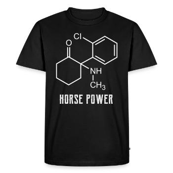 Horse Power, ketamine keta drugs shoot - Men's Premium Organic T-Shirt - black - Front - Nico (187cm)
