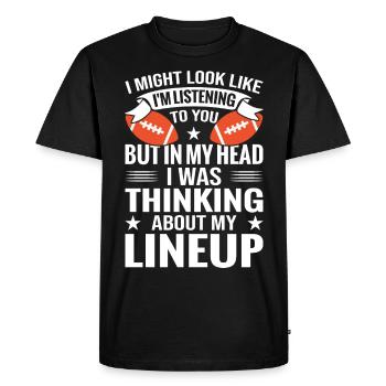 Gardien de but de rugby Gardien de but Fantasy Football Sport Gardien de but - T-shirt Premium bio Homme - noir - Devant - Nico (187cm)