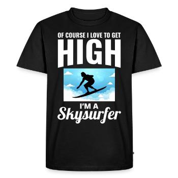 Skysurf Parachutisme Extreme Sport Skydiver Drôle - T-shirt Premium bio Homme - noir - Devant - Nico (187cm)