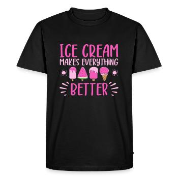 La crème glacée rend tout meilleur dessert gelato - T-shirt Premium bio Homme - noir - Devant - Nico (187cm)