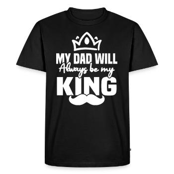 Mon père sera toujours mon roi - T-shirt Premium bio Homme - noir - Devant - Nico (187cm)