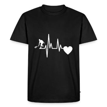 Tennis Ball ECG Tennis Heartbeat Tennis Amateurs - T-shirt Premium bio Homme - noir - Devant - Nico (187cm)