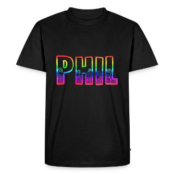 phil rs arc-en-ciel - T-shirt Premium bio Homme - noir - Devant - Nico (187cm)