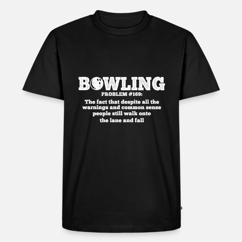 Bowling - Männer Premium Bio T-Shirt - Schwarz
