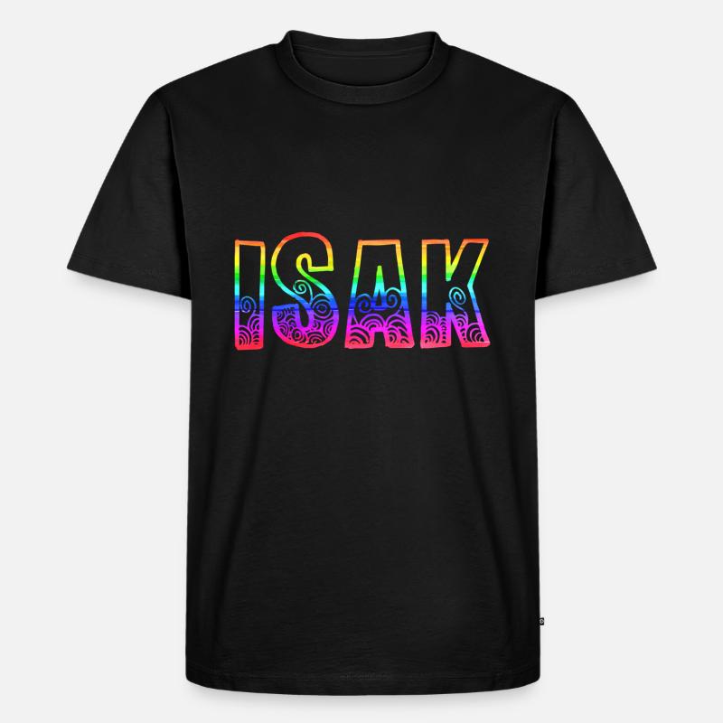 isak rs regenbogen - Männer Premium Bio T-Shirt - Schwarz