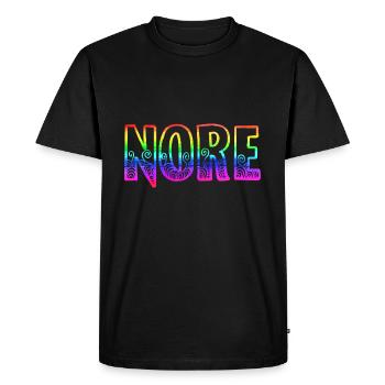 nore rs regenboren - Men's Premium Organic T-Shirt - black - Front - Nico (187cm)