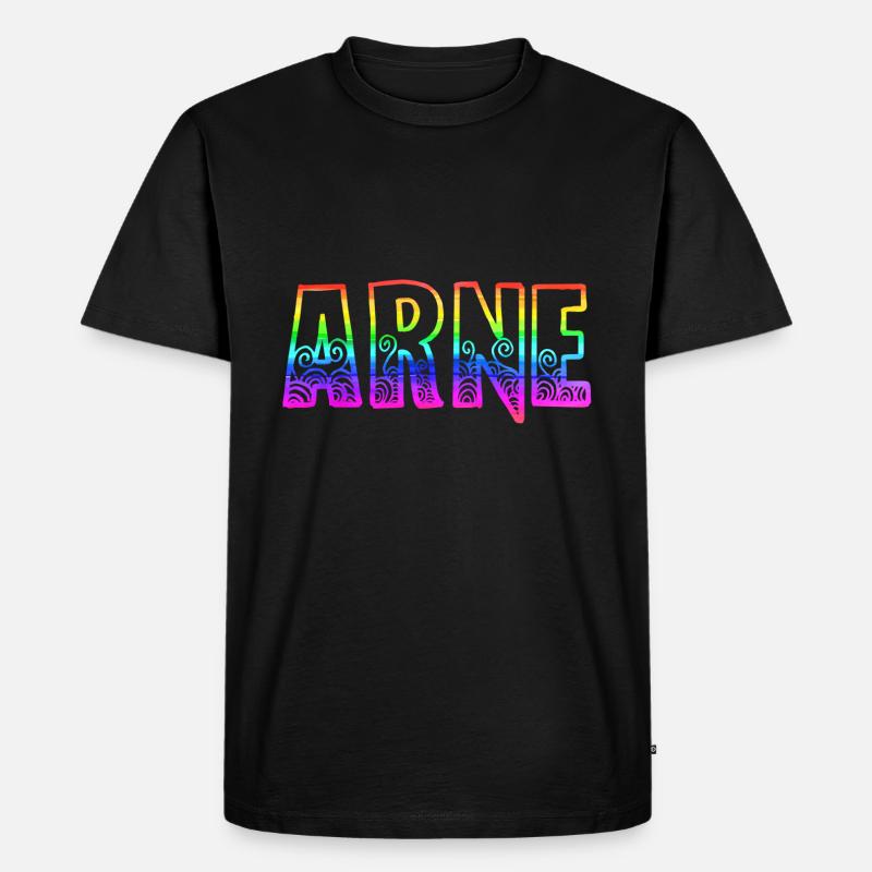 arne rs regenbogen - Männer Premium Bio T-Shirt - Schwarz