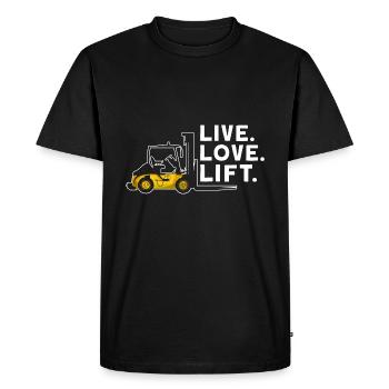 Forklift operator and forklift driver - Men's Premium Organic T-Shirt - black - Front - Nico (187cm)