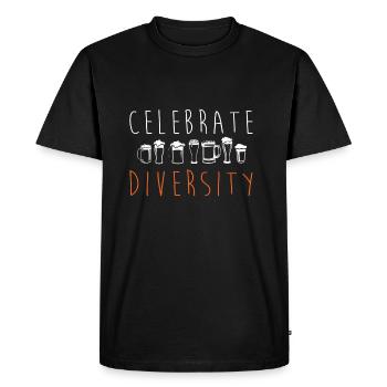 Célébrez la diversité - diversité de bière cadeau - T-shirt Premium bio Homme - noir - Devant - Nico (187cm)