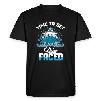 Time to get Ship Faced - cruise ship sea - Men's Premium Organic T-Shirt - black - Front - Nico (187cm)