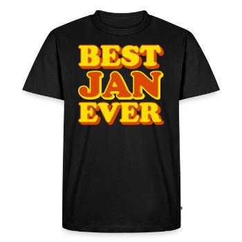Jan First Name Funny Gift - Men's Premium Organic T-Shirt - black - Front - Nico (187cm)