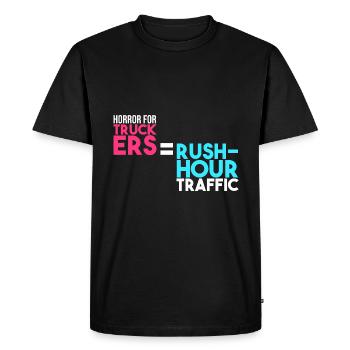 Horror for truckers = rush hour - Men's Premium Organic T-Shirt - black - Front - Nico (187cm)