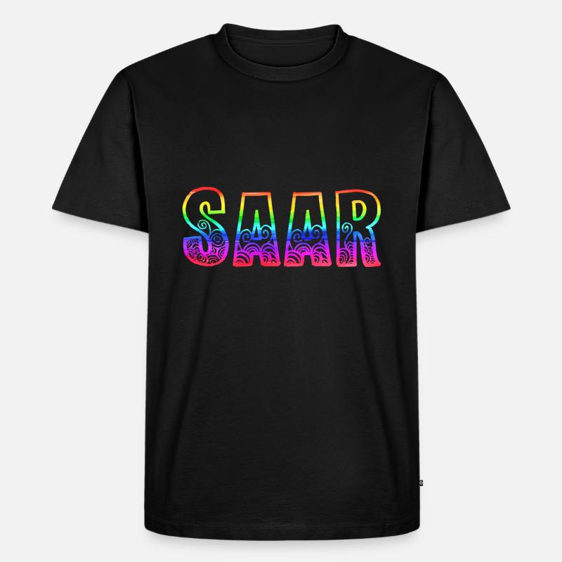 saar rs regenbogen - Männer Premium Bio T-Shirt - Schwarz