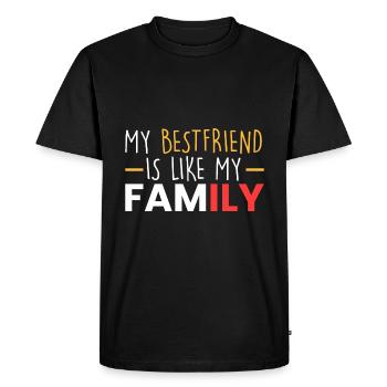 Mon meilleur ami est comme la famille - T-shirt Premium bio Homme - noir - Devant - Nico (187cm)