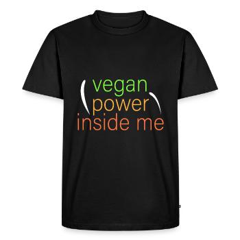 le pouvoir végétalien en moi - T-shirt Premium bio Homme - noir - Devant - Nico (187cm)