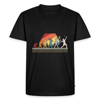 Funny Tennis Evolution Funny Retro Style for Tenni - Men's Premium Organic T-Shirt - black - Front - Nico (187cm)