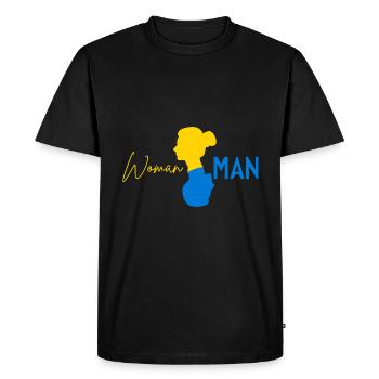 Femme >homme - T-shirt Premium bio Homme - noir - Devant - Nico (187cm)