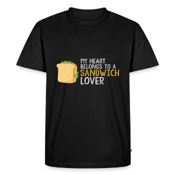 Mon coeur appartient au cadeau des amoureux des sandwichs - T-shirt Premium bio Homme - noir - Devant - Nico (187cm)