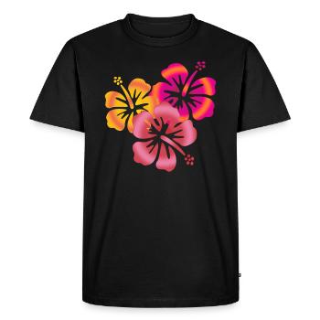 BALI Hibiscus flowers - Men's Premium Organic T-Shirt - black - Front - Nico (187cm)