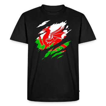 Ripped shirt welsh - Men's Premium Organic T-Shirt - black - Front - Nico (187cm)