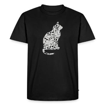 Musique Musical Chat Musicien Cadeau Cleff Note Kitty - T-shirt Premium bio Homme - noir - Devant - Nico (187cm)