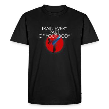Train every part of your body bruce lee quote - Men's Premium Organic T-Shirt - black - Front - Nico (187cm)