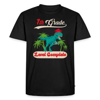 Dinosaure complet de niveau 1 / grade 1 - T-shirt Premium bio Homme - noir - Devant - Nico (187cm)