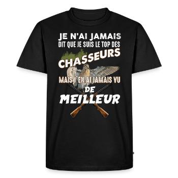 Chasseur de bécasse le meilleur - T-shirt Premium bio Homme - noir - Devant - Nico (187cm)