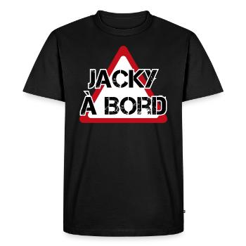 jacky à bord sticker voiture gros tuning - T-shirt Premium bio Homme - noir - Devant - Nico (187cm)