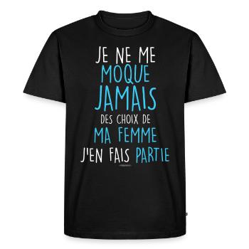 Mon mari mes choix son les meilleurs - T-shirt Premium bio Homme - noir - Devant - Nico (187cm)