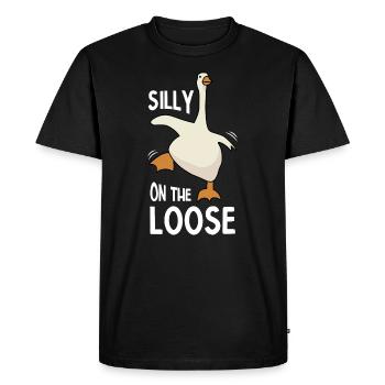 Oie idiote - T-shirt Premium bio Homme - noir - Devant - Nico (187cm)