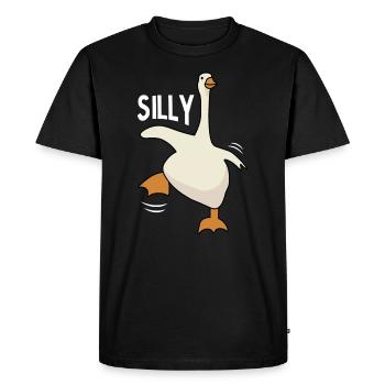 Oie idiote - T-shirt Premium bio Homme - noir - Devant - Nico (187cm)