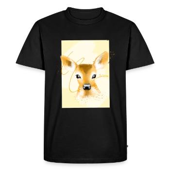 faon mignon, dessin - T-shirt Premium bio Homme - noir - Devant - Nico (187cm)