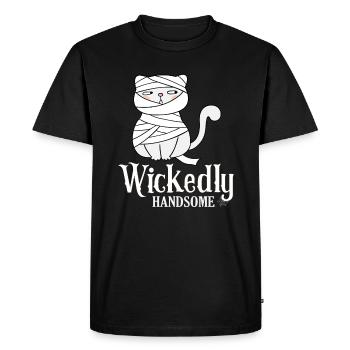 Méchant Mauvais Chat Mignon - T-shirt Premium bio Homme - noir - Devant - Nico (187cm)